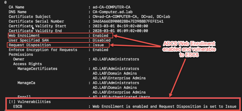 ADCS-ESC8-Privilege-Escalation-Vuln-Identified-With-Certipy